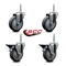 Service Caster 4 Inch Thermoplastic  Rubber Wheel Swivel 34 Inch Threaded Stem Caster Set 2 Brakes SCC SCC-TS20S414-TPRB-34212-2-PLB-2 - alternate 5
